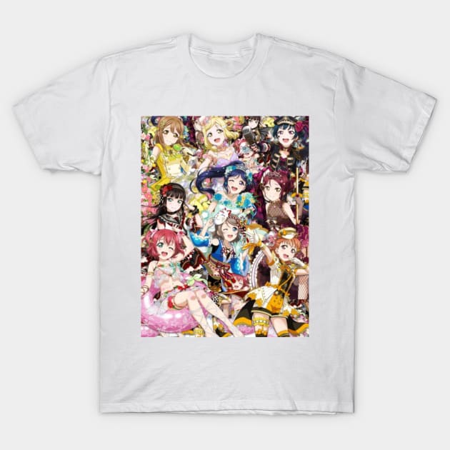 Love Live Sunshine Aqours Collage T-Shirt by lucakusa